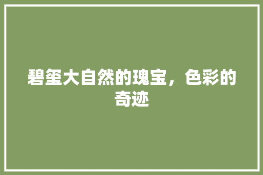 碧玺大自然的瑰宝，色彩的奇迹