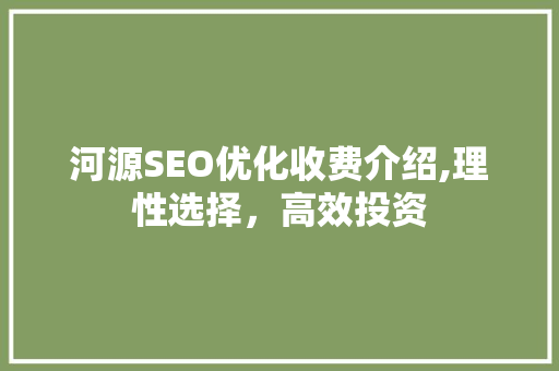 河源SEO优化收费介绍,理性选择，高效投资
