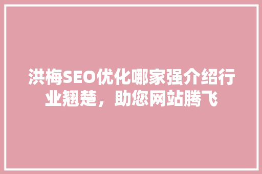洪梅SEO优化哪家强介绍行业翘楚，助您网站腾飞