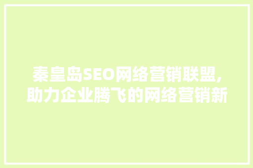 秦皇岛SEO网络营销联盟,助力企业腾飞的网络营销新引擎