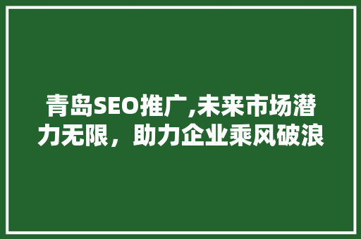 青岛SEO推广,未来市场潜力无限，助力企业乘风破浪