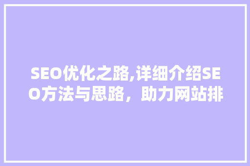 SEO优化之路,详细介绍SEO方法与思路，助力网站排名提升