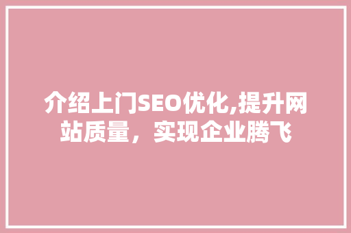 介绍上门SEO优化,提升网站质量，实现企业腾飞
