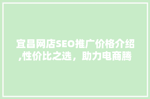 宜昌网店SEO推广价格介绍,性价比之选，助力电商腾飞