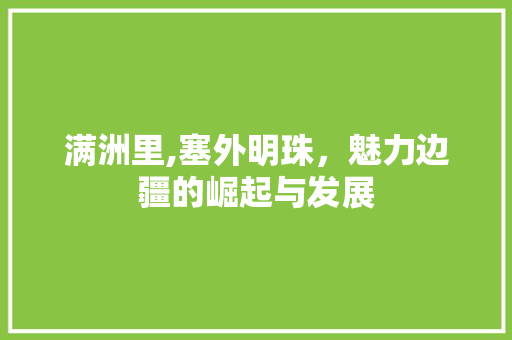 满洲里,塞外明珠，魅力边疆的崛起与发展