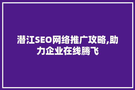 潜江SEO网络推广攻略,助力企业在线腾飞