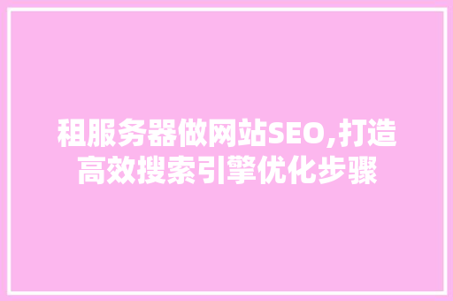 租服务器做网站SEO,打造高效搜索引擎优化步骤