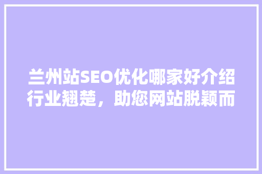 兰州站SEO优化哪家好介绍行业翘楚，助您网站脱颖而出