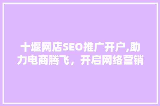 十堰网店SEO推广开户,助力电商腾飞，开启网络营销新篇章