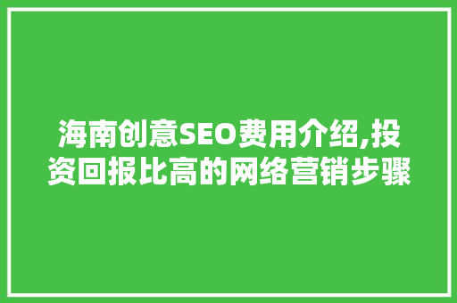 海南创意SEO费用介绍,投资回报比高的网络营销步骤