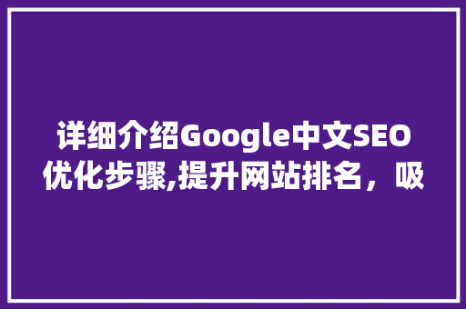 详细介绍Google中文SEO优化步骤,提升网站排名，吸引精准流量