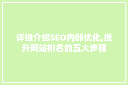 详细介绍SEO内部优化,提升网站排名的五大步骤