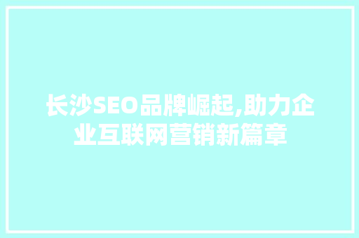 长沙SEO品牌崛起,助力企业互联网营销新篇章