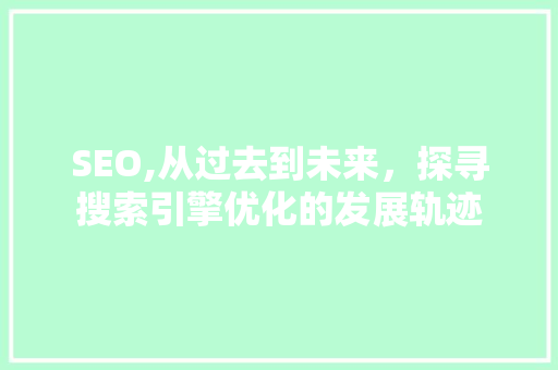 SEO,从过去到未来，探寻搜索引擎优化的发展轨迹