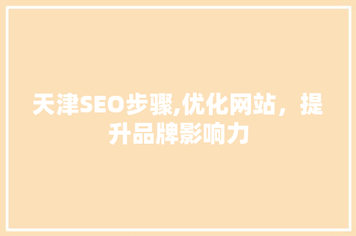 天津SEO步骤,优化网站，提升品牌影响力