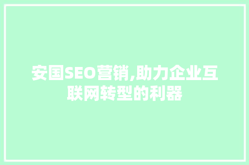 安国SEO营销,助力企业互联网转型的利器
