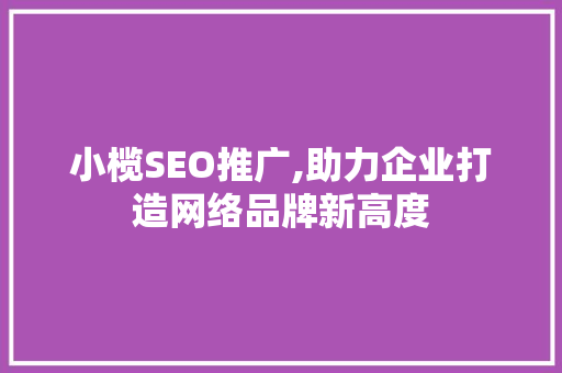小榄SEO推广,助力企业打造网络品牌新高度