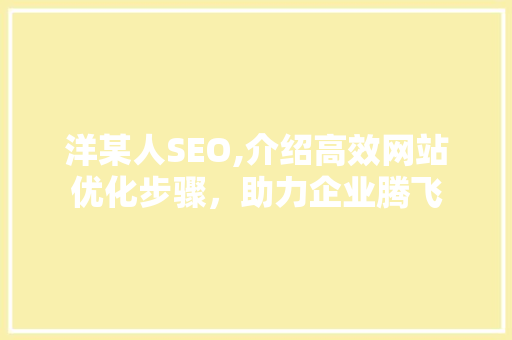 洋某人SEO,介绍高效网站优化步骤，助力企业腾飞