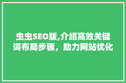 虫虫SEO版,介绍高效关键词布局步骤，助力网站优化