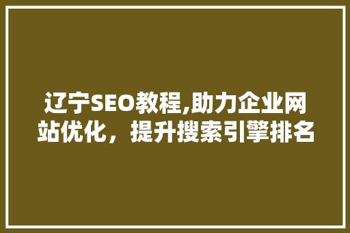 辽宁SEO教程,助力企业网站优化，提升搜索引擎排名