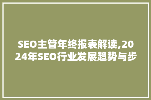 SEO主管年终报表解读,2024年SEO行业发展趋势与步骤分析