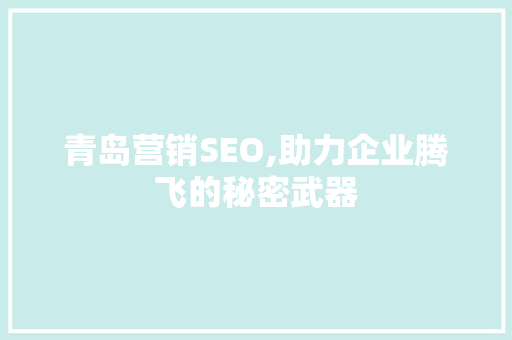 青岛营销SEO,助力企业腾飞的秘密武器