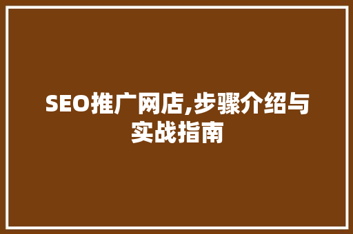 SEO推广网店,步骤介绍与实战指南