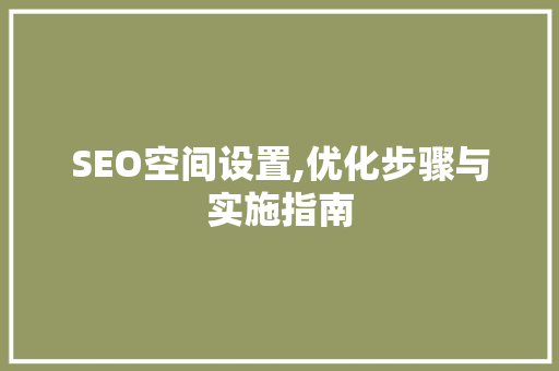 SEO空间设置,优化步骤与实施指南