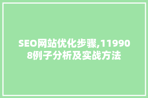 SEO网站优化步骤,119908例子分析及实战方法