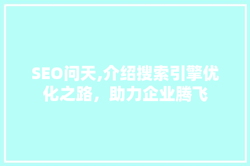 SEO问天,介绍搜索引擎优化之路，助力企业腾飞