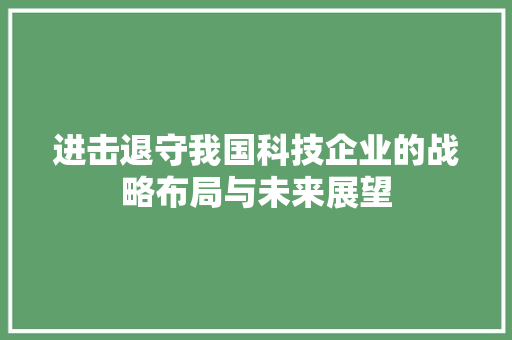 进击退守我国科技企业的战略布局与未来展望