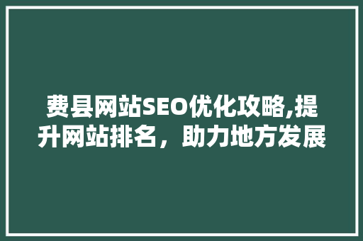 费县网站SEO优化攻略,提升网站排名，助力地方发展