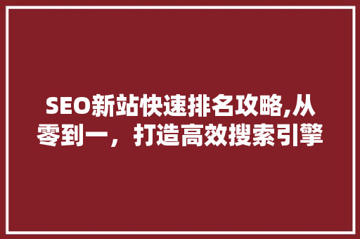 SEO新站快速排名攻略,从零到一，打造高效搜索引擎优化步骤