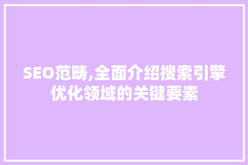 SEO范畴,全面介绍搜索引擎优化领域的关键要素  第1张