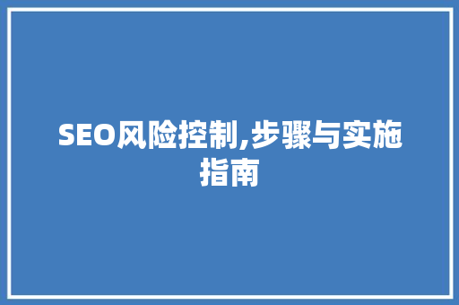 SEO风险控制,步骤与实施指南