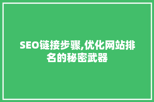 SEO链接步骤,优化网站排名的秘密武器