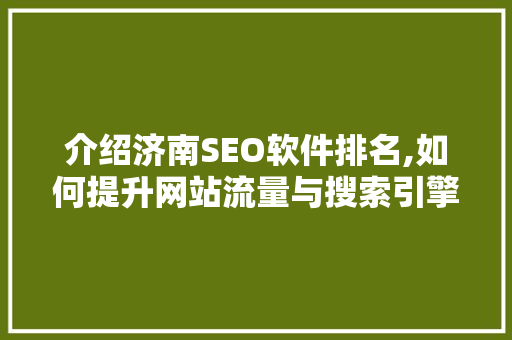 介绍济南SEO软件排名,如何提升网站流量与搜索引擎优化效果  第1张