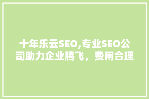 十年乐云SEO,专业SEO公司助力企业腾飞，费用合理值得信赖