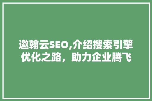 邀翰云SEO,介绍搜索引擎优化之路，助力企业腾飞