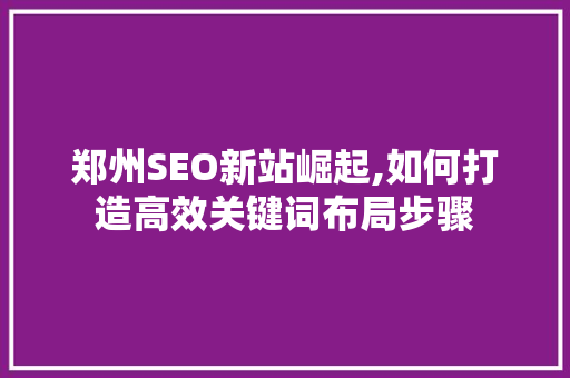 郑州SEO新站崛起,如何打造高效关键词布局步骤