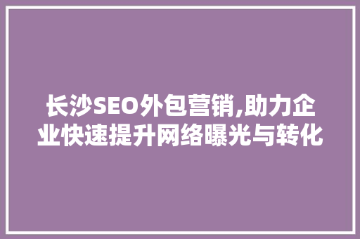 长沙SEO外包营销,助力企业快速提升网络曝光与转化率