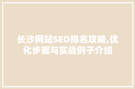 长沙网站SEO排名攻略,优化步骤与实战例子介绍
