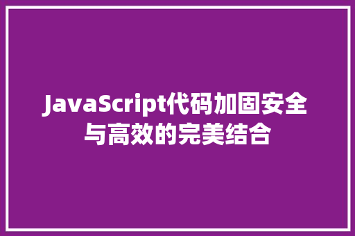 JavaScript代码加固安全与高效的完美结合