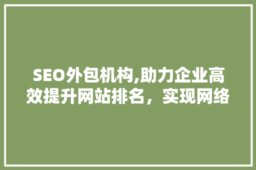 SEO外包机构,助力企业高效提升网站排名，实现网络营销新突破