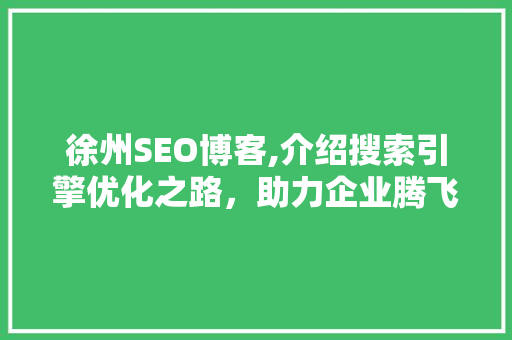 徐州SEO博客,介绍搜索引擎优化之路，助力企业腾飞