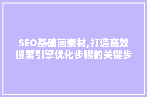 SEO基础画素材,打造高效搜索引擎优化步骤的关键步骤