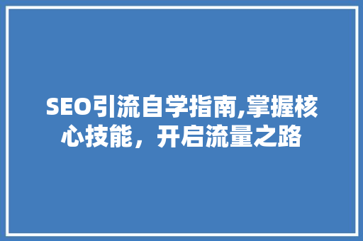 SEO引流自学指南,掌握核心技能，开启流量之路