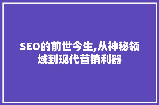 SEO的前世今生,从神秘领域到现代营销利器