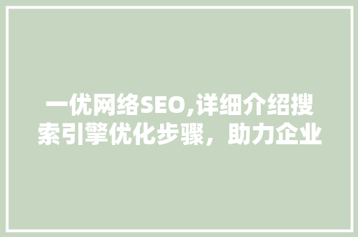 一优网络SEO,详细介绍搜索引擎优化步骤，助力企业高效提升网站排名