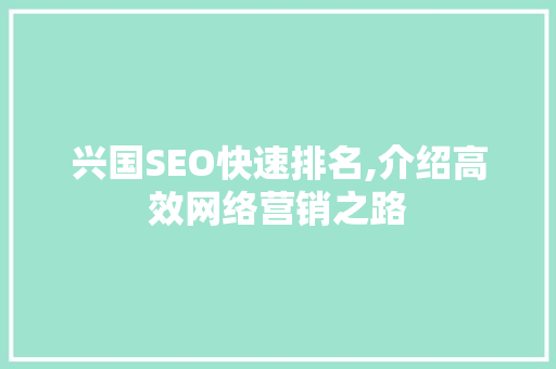 兴国SEO快速排名,介绍高效网络营销之路